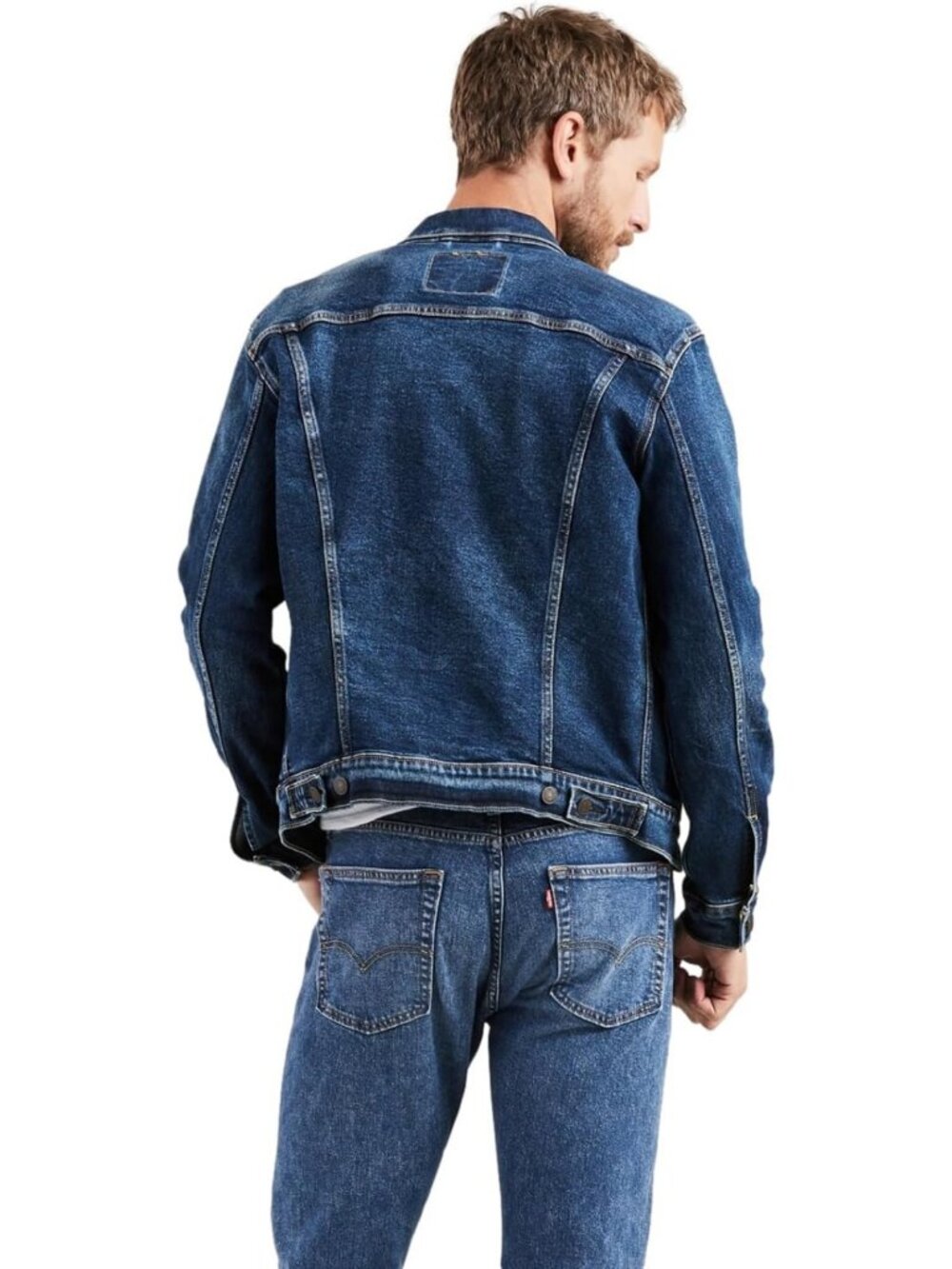 Stylish Men's Trucker Jacket | Classic Denim Outerwear | Versatile & Trendy - Picture 2 of 4